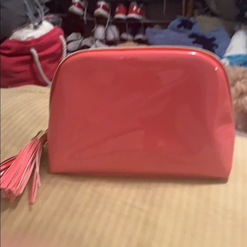 pink Bvlgari make up bag